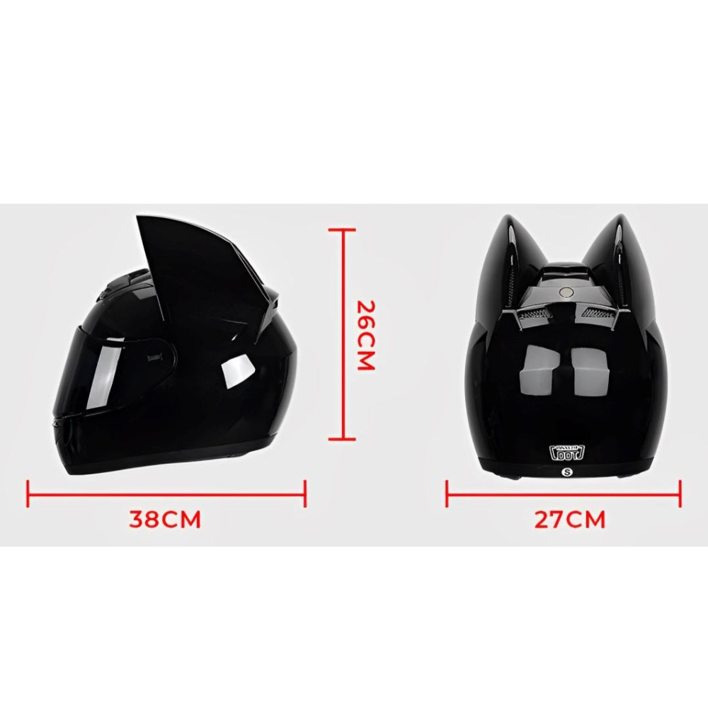 Capacete de moto Fechado Feminino Cyril com Orelhas Removíveis Purplecat