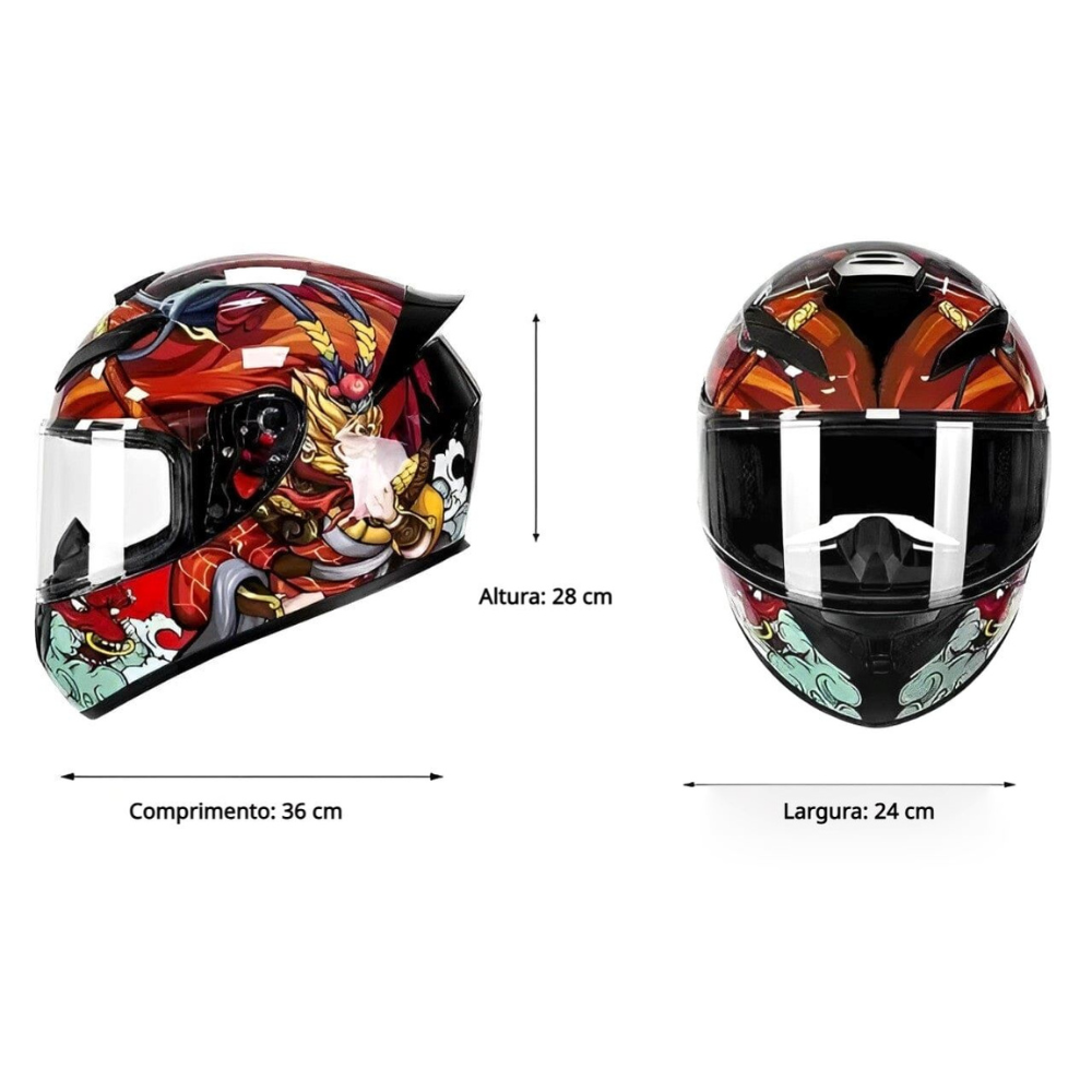 Capacete de Moto Fechado Cyril K93 Anime