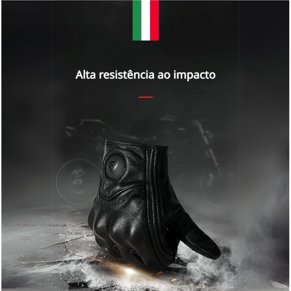Luvas De Motocicleta de Couro Genuíno