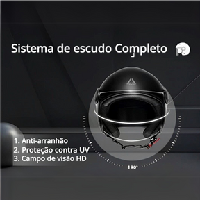 Capacete de Moto Aberto Cyril OP11 Triangle Gray