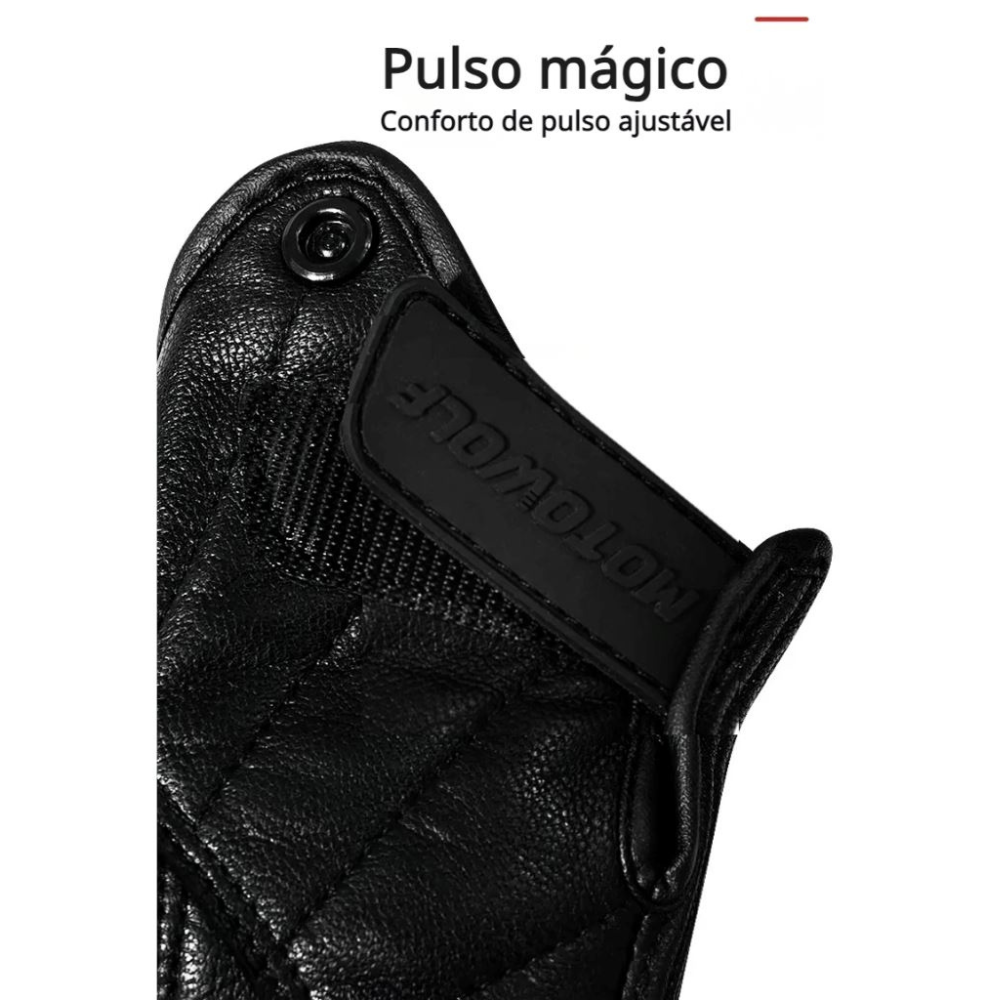 Luvas De Motocicleta de Couro Genuíno