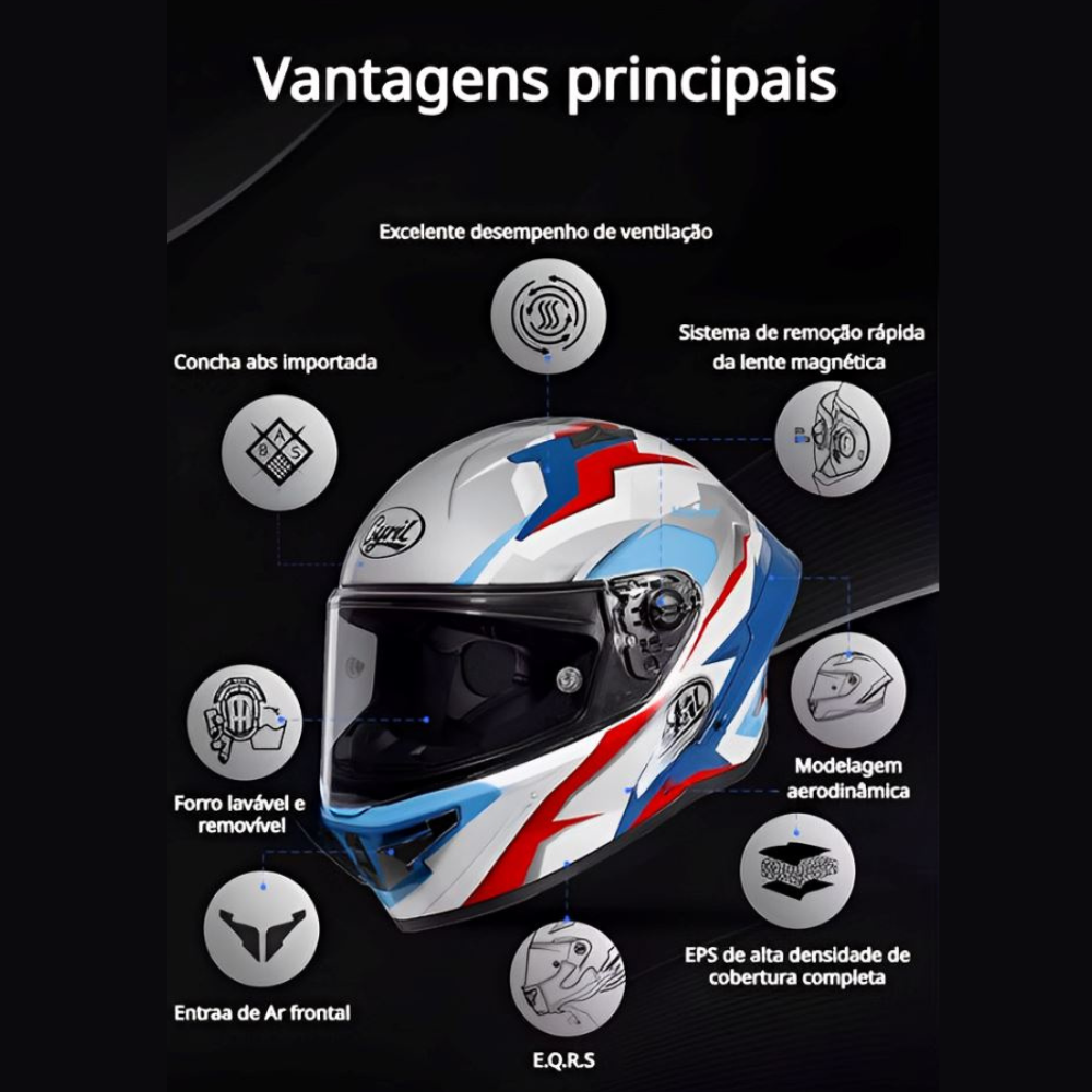 Capacete Moto Fibra Carbono R1 Titan