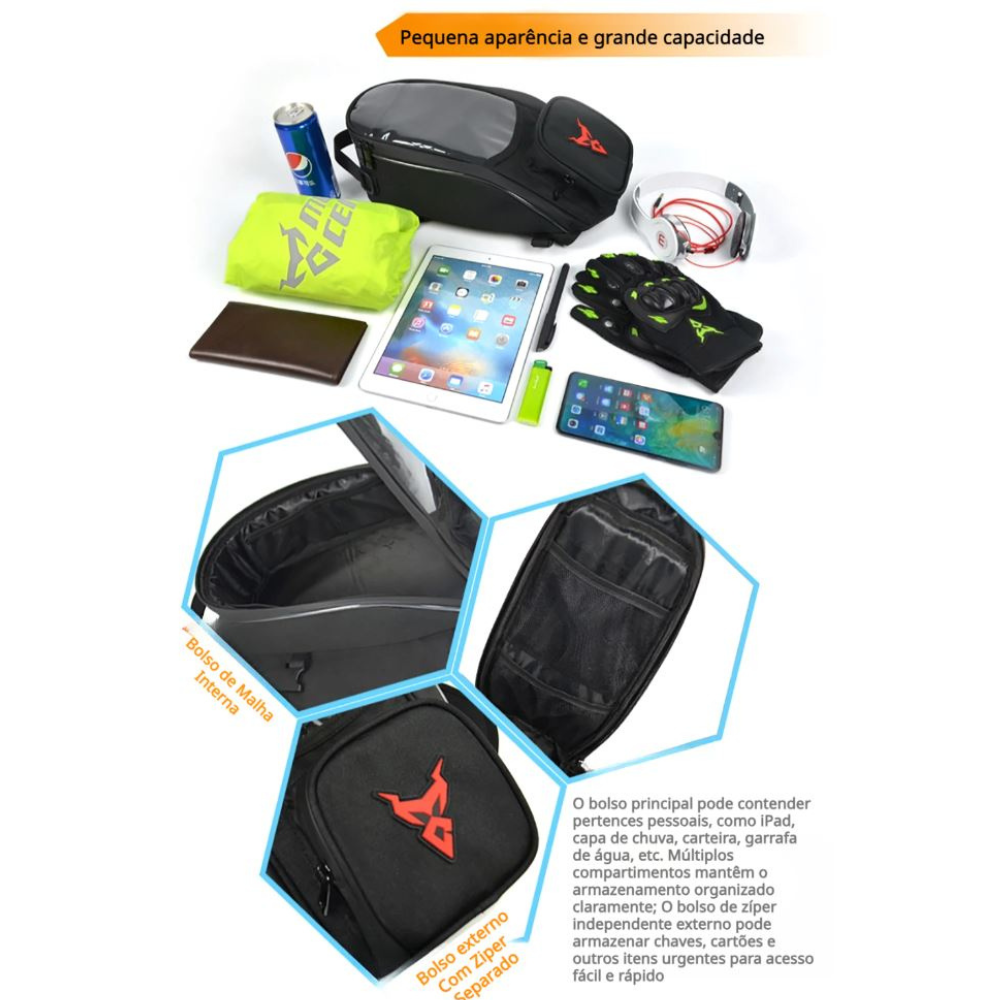 Mochila Impermeável para Tanque de Motocicleta