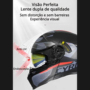 Capacete Moto Articulado Viseira Dupla AH121 Dawn