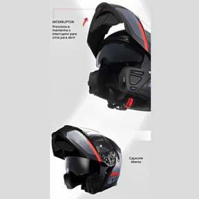 Capacete Moto Articulado Viseira Dupla AH121 Dawn
