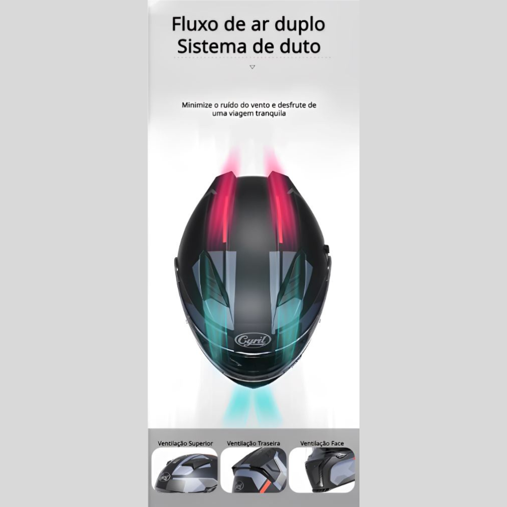 Capacete Moto Articulado Viseira Dupla AH121 Dawn