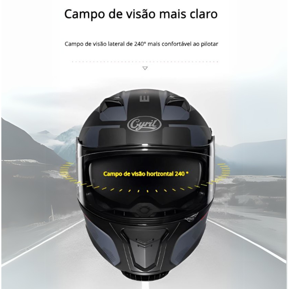 Capacete Moto Articulado Viseira Dupla AH121 Dawn