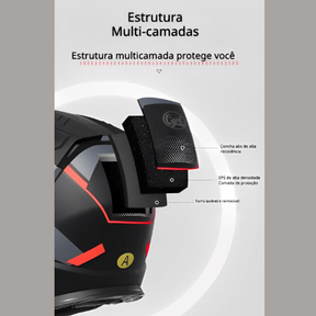 Capacete Moto Articulado Viseira Dupla AH121 Dawn