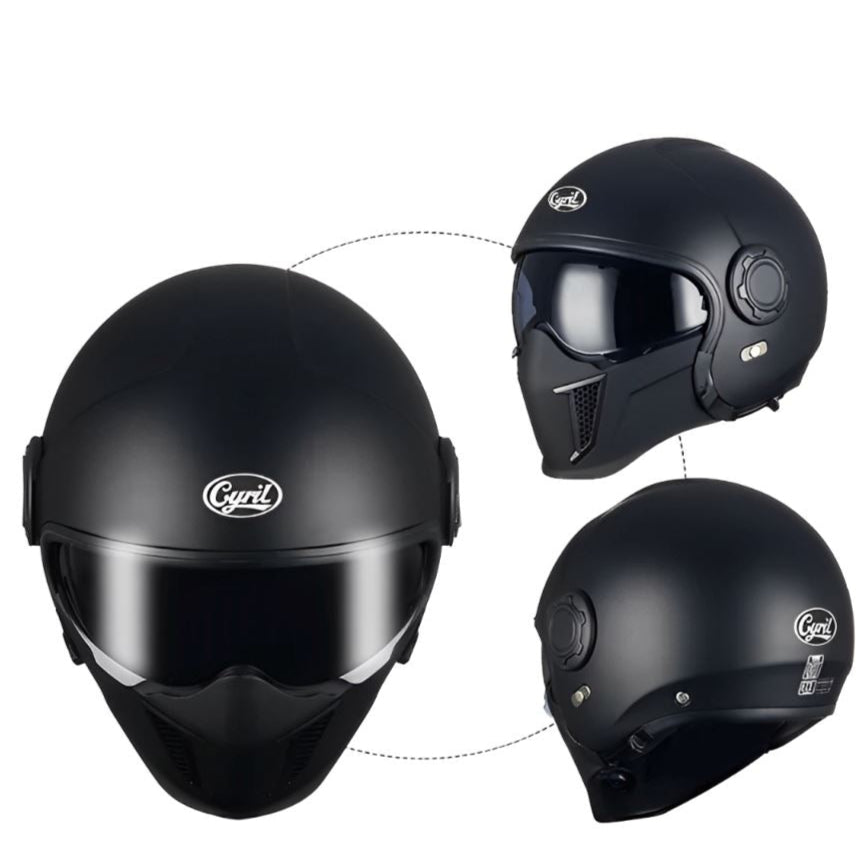 Capacete Articulado Lente Dupla OP12A Black Capacete Articulado Lente Dupla OP12A Cyril 