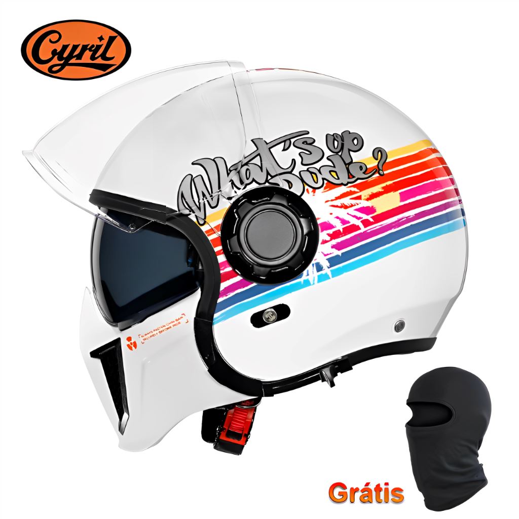 Capacete Articulado Lente Dupla OP12A Colors Capacete Articulado Lente Dupla OP12A Cyril Colors S 