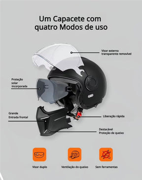 Capacete Articulado Lente Dupla OP12A Goat Capacete Articulado Lente Dupla OP12A Cyril 