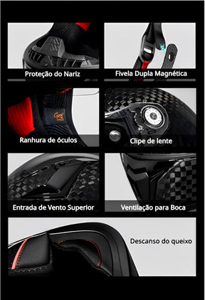 Capacete Corrida Kevlar R30S Phantom Capacete Corrida Kevlar R30S Cyril 