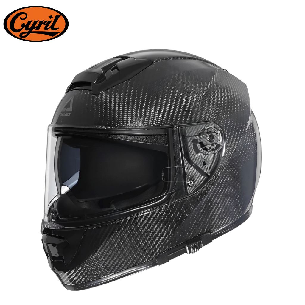 Capacete de Fibra De Vidro e Carbono Cyril Triangle Capacete de motocicleta Fibra De Vidro e Carbono Triangle Cyril Carbono + Vidro M 