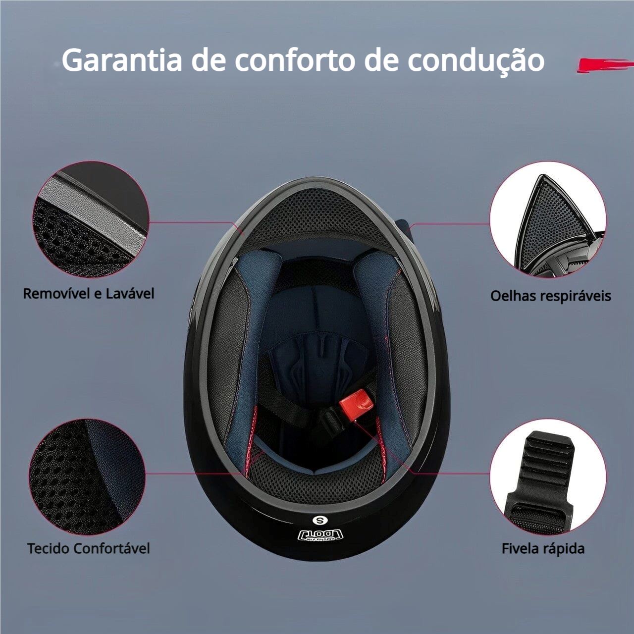 Capacete de moto Fechado com Orelhas Removíveis Blackcat Capacete de moto Fechado com Orelhas Removíveis Blackcat Cyril 