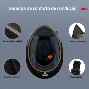 Capacete de moto Fechado com Orelhas Removíveis Blackcat Capacete de moto Fechado com Orelhas Removíveis Blackcat Cyril 