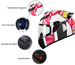 Capacete de Moto Fechado K93 BlueFury Capacete de Moto Fechado K93 BlueFury Cyril 