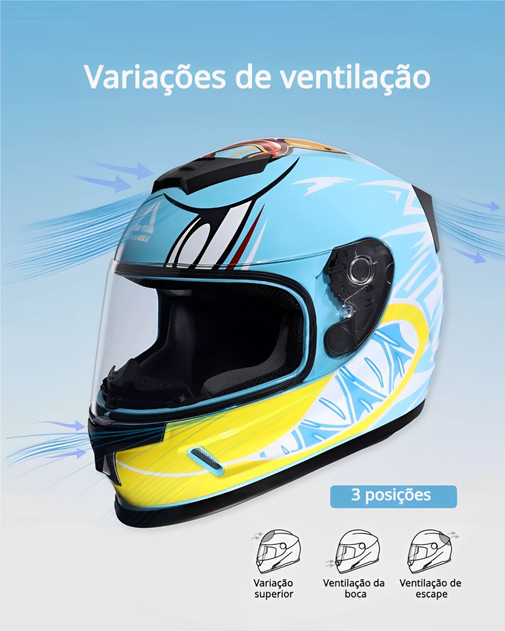 Capacete Fechado infantil Cyril Triangle Rocket Junior Capacete Fechado infantil Cyril Triangle Rocket Junior Cyril 
