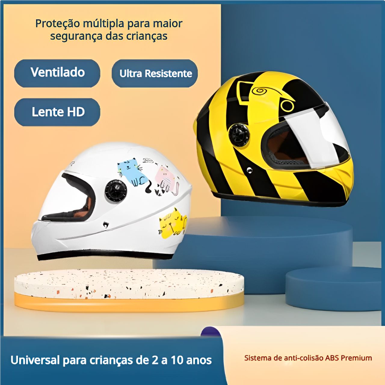 Capacete Infantil de Motocicleta Cyril Safebet Robozinho Capacete Infantil de Motocicleta Cyril Safebet Robozinho Cyril 