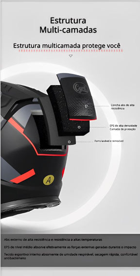 Capacete Moto Articulado Viseira Dupla AH121 Angel Capacete Moto Articulado Viseira Dupla AH121 Cyril 