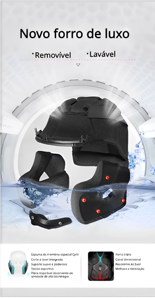 Capacete Moto Articulado Viseira Dupla AH121 Darkness Capacete Moto Articulado Viseira Dupla AH121 Cyril 