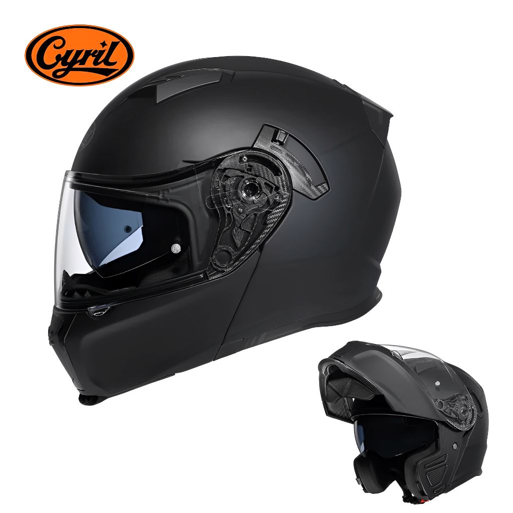 Capacete Moto Articulado Viseira Dupla AH121 Darkness Capacete Moto Articulado Viseira Dupla AH121 Cyril Darkness M 