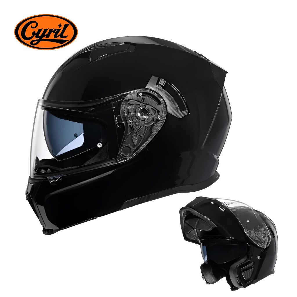 Capacete Moto Articulado Viseira Dupla AH121 Darkness Capacete Moto Articulado Viseira Dupla AH121 Cyril Darkness M 