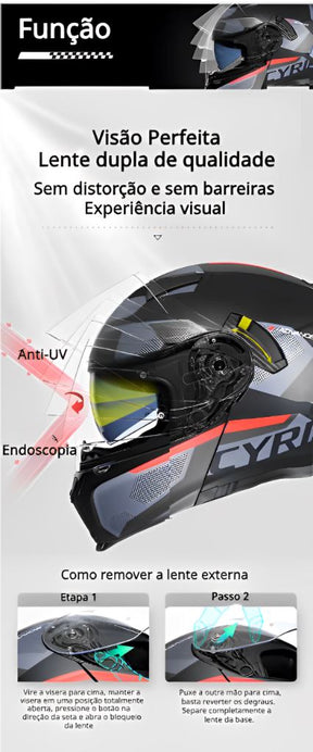 Capacete Moto Articulado Viseira Dupla AH121 Fallen Capacete Moto Articulado Viseira Dupla AH121 Cyril 