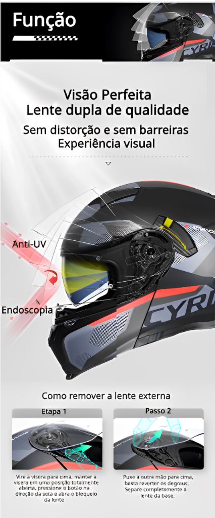 Capacete Moto Articulado Viseira Dupla AH121 Metal Capacete Moto Articulado Viseira Dupla AH121 Cyril 
