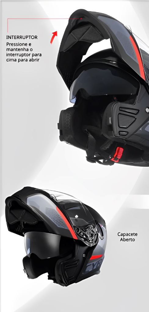 Capacete Moto Articulado Viseira Dupla AH121 Metal Capacete Moto Articulado Viseira Dupla AH121 Cyril 