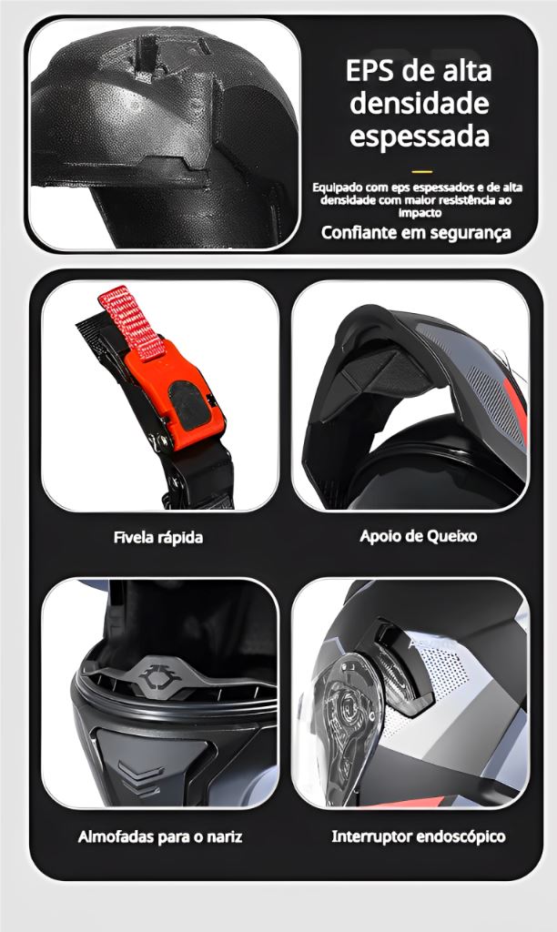 Capacete Moto Articulado Viseira Dupla AH121 Pure Capacete Moto Articulado Viseira Dupla AH121 Cyril 