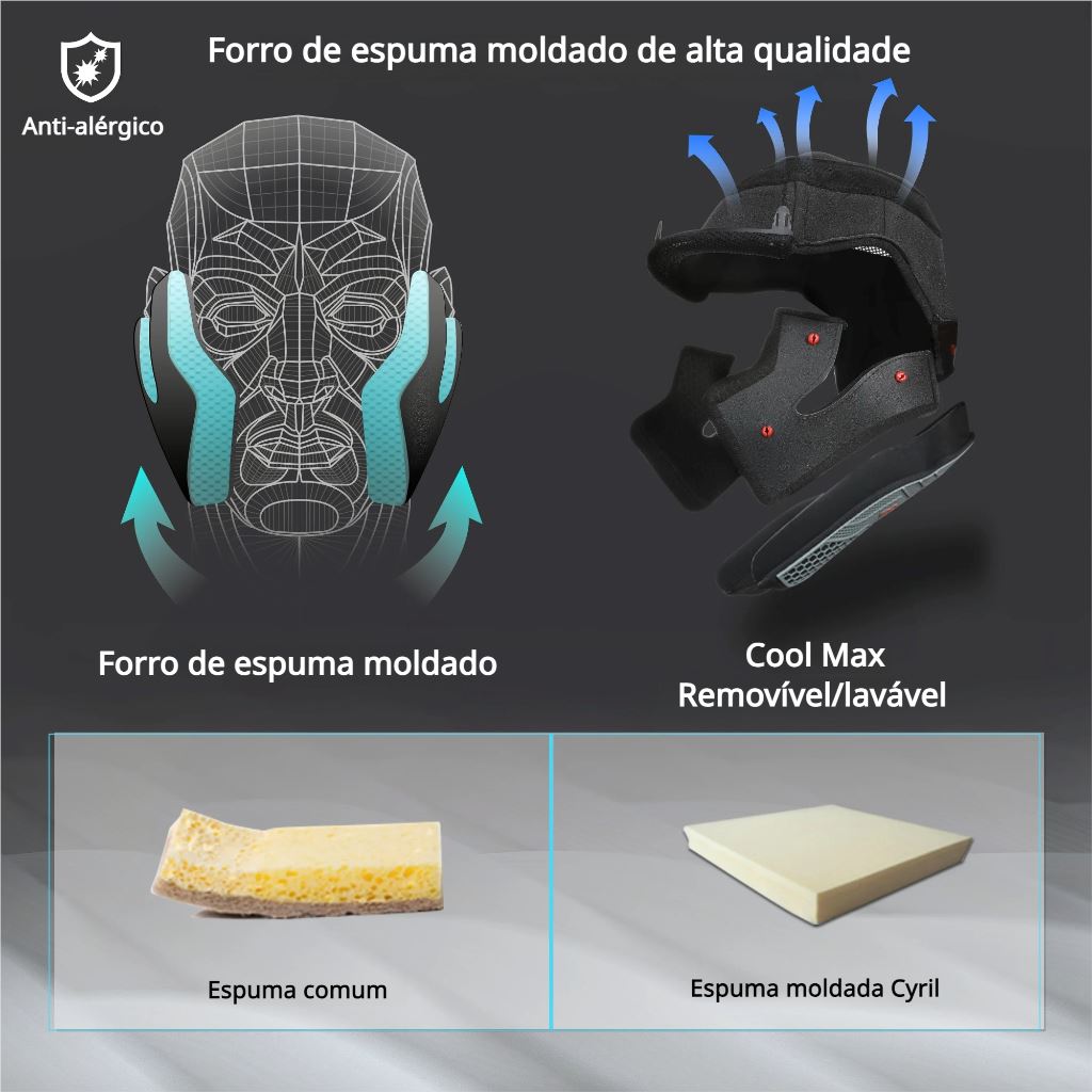 Capacete Moto Fibra Carbono R1 Bolt Capacete Moto Fibra Carbono R1 Cyril 