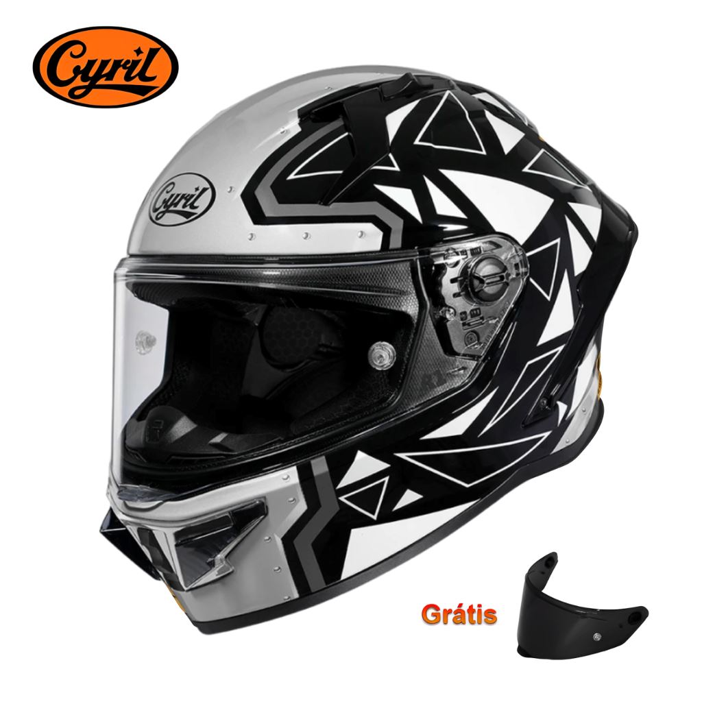 Capacete Moto Fibra Carbono R1 Cinder Capacete Moto Fibra Carbono R1 Cyril Cinder S 