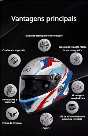 Capacete Moto Fibra Carbono R1 Robot Capacete Moto Fibra Carbono R1 Cyril 