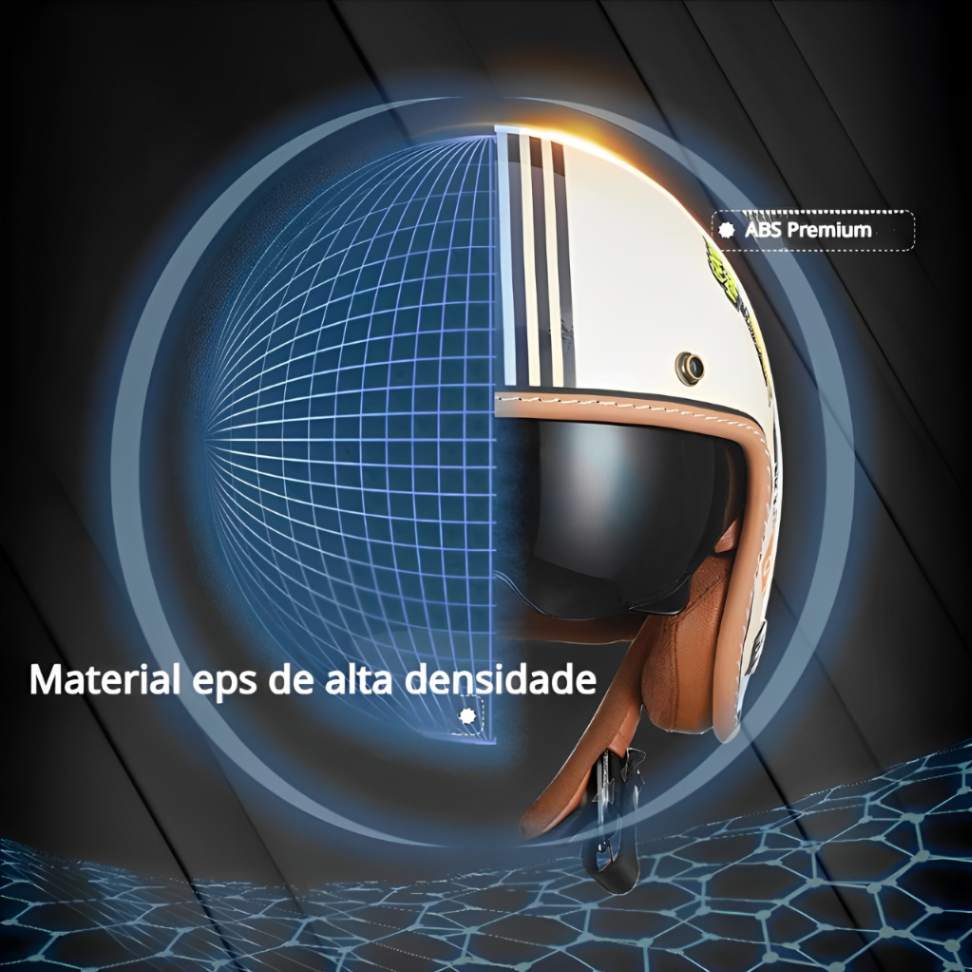 Capacete Moto Retro B206 Abstract Capacete Moto Retro B206 Cyril 