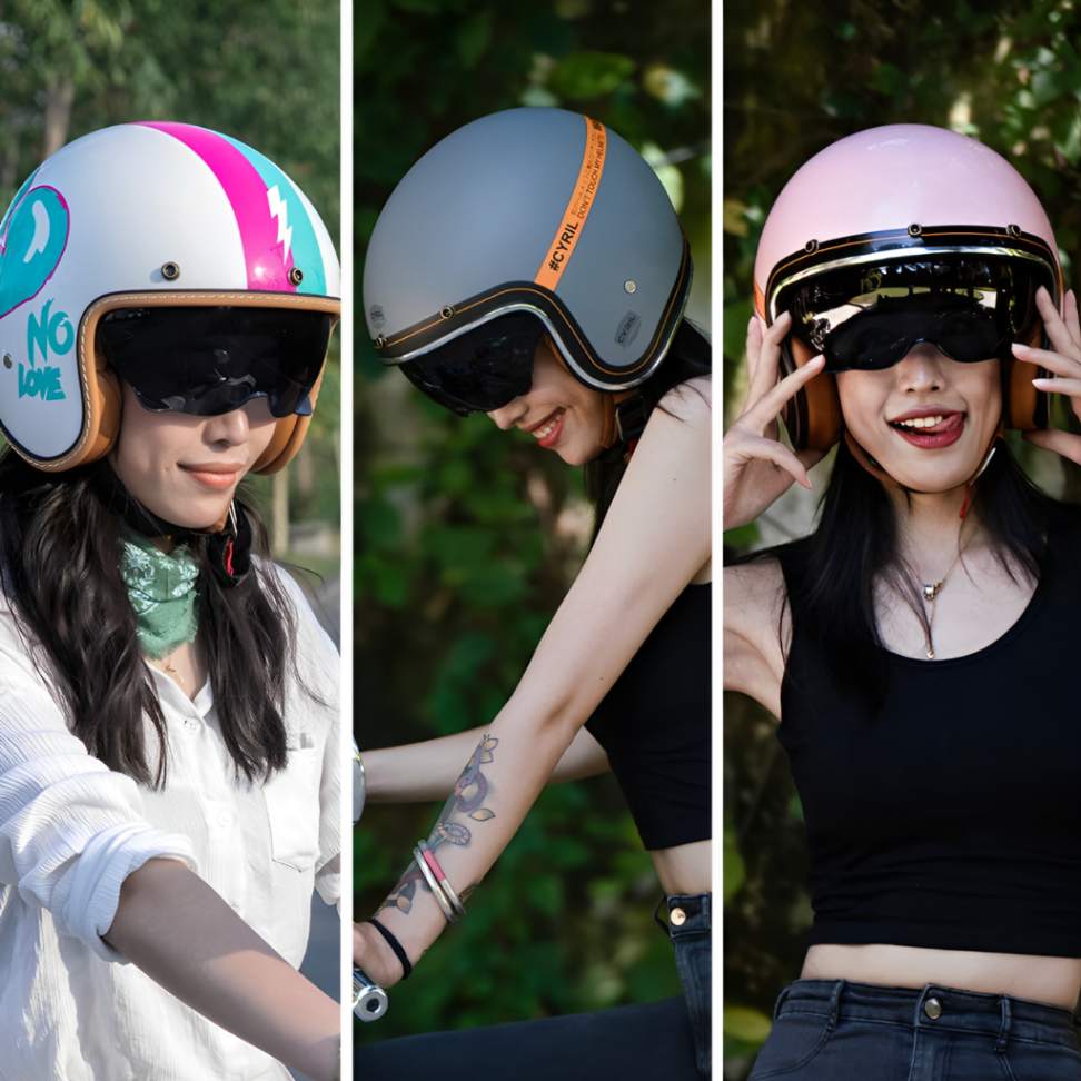 Capacete Moto Retro B206 Abstract Capacete Moto Retro B206 Cyril 