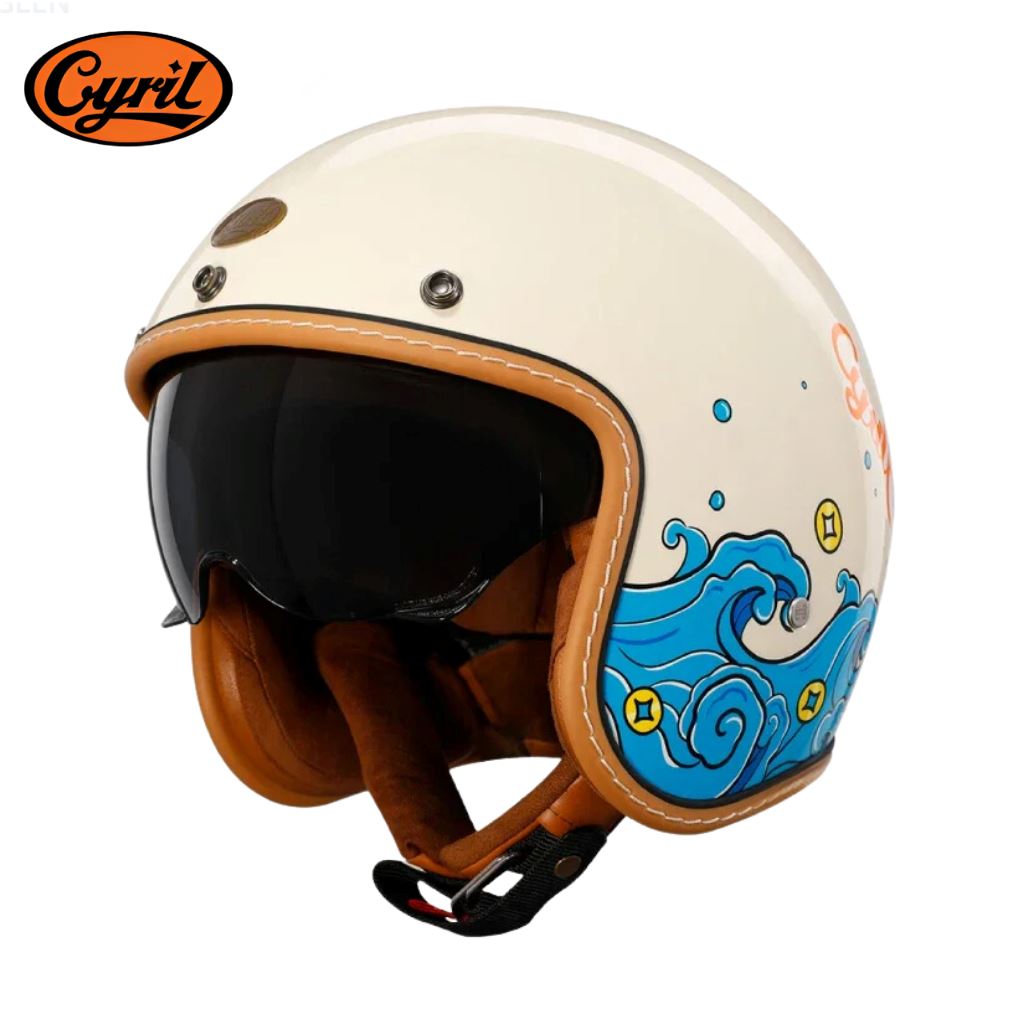 Capacete Moto Retro B206 Ocean Capacete Moto Retro B206 Cyril Ocean S 