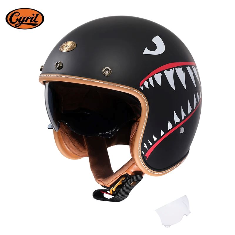 Capacete Moto Retro B206 Razor Capacete Moto Retro B206 Cyril Razor S 