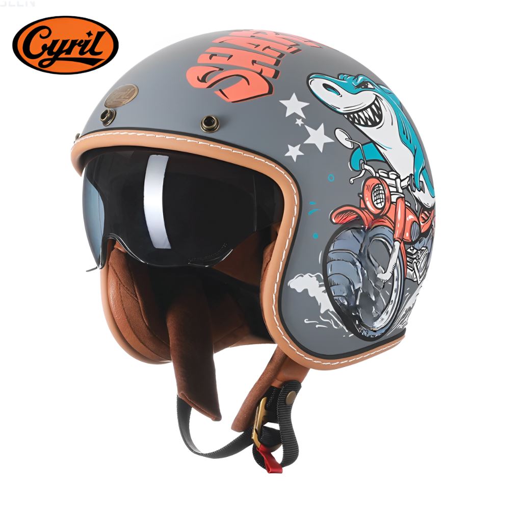 Capacete Moto Retro B206 Shark Capacete Moto Retro B206 Cyril Shark S 