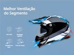 Capacetes Motocross Cyril Triangle AH609 Trail Phantom Capacetes Fechado para Motocross Cyril Triangle AH609 Trail Phantom Cyril 