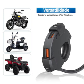 Carregador USB 3.0 para Guidão de Motocicleta Carregador USB 3.0 para Guidão de Motocicleta Cyril 