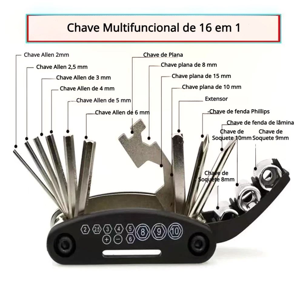 Chave de Fenda Multifuncional para Motociclistas Chave de Fenda Multifuncional para Motociclistas Cyril 