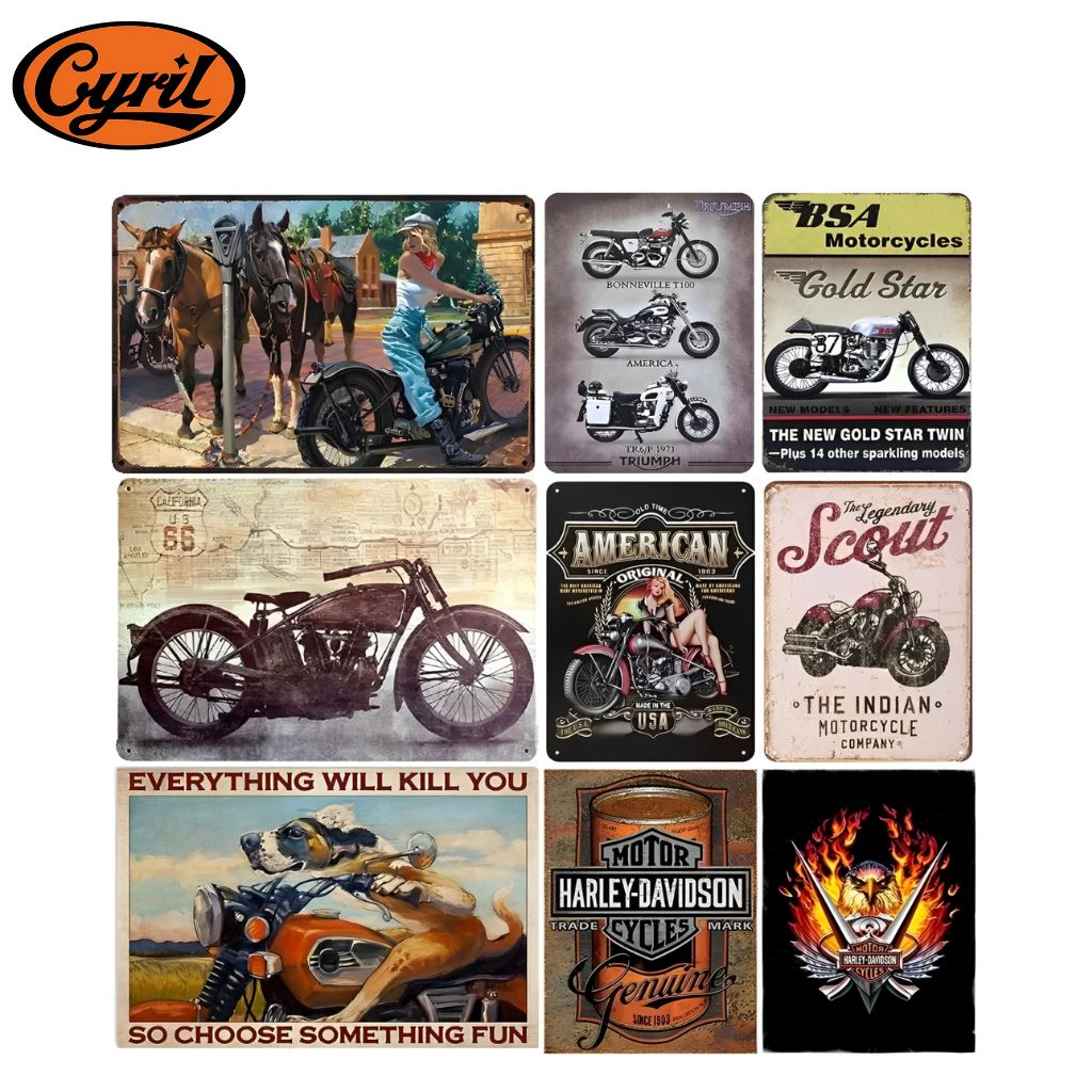 Decoração Parede Clássica de Motocicleta Decoração Parede Clássica de Motocicleta Cyril 