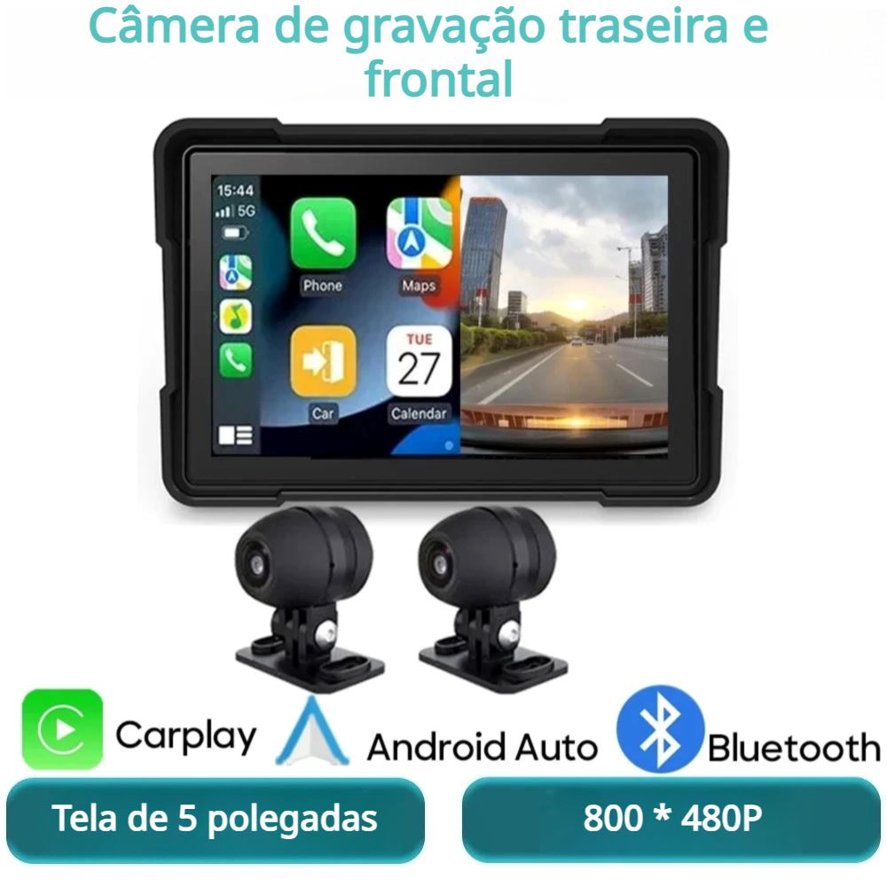 Kit Multimídia à Prova D´Água para Moto Kit Multimídia à Prova D´Água para Moto Cyril Completo sem Sensor de Pneu 