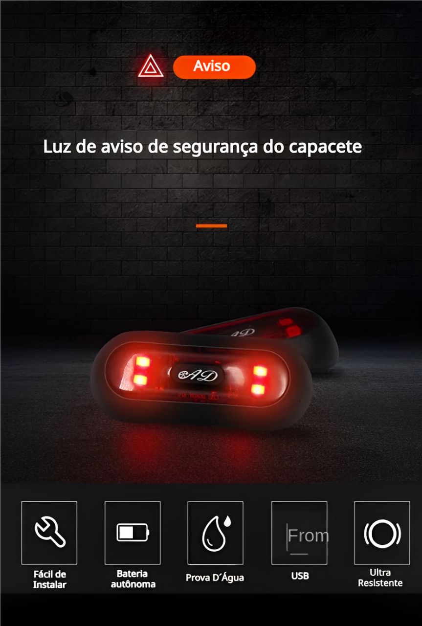 Luz de Segurança para Capacetes Luz de Segurança para Capacetes Cyril 